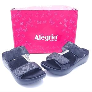 Alegria Byrce By PG Lite Black Double Adjustable Strap Comfort Sandals Size 36